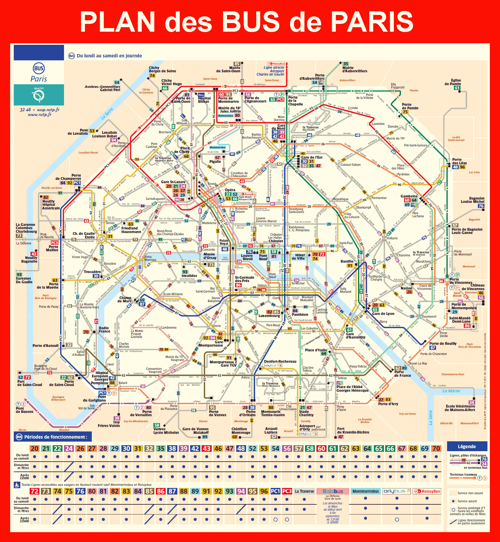 Plan bus Paris