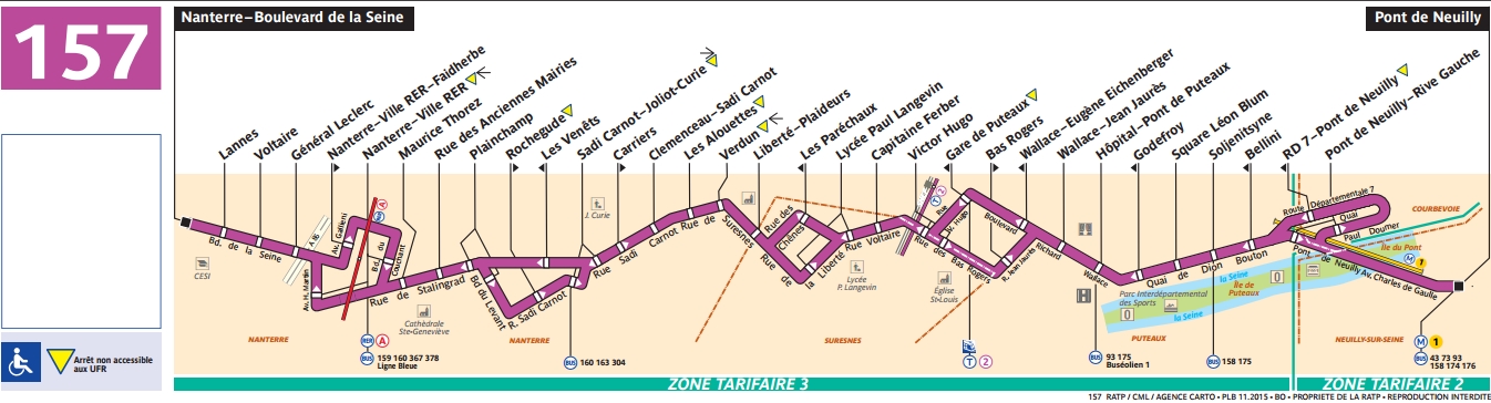 Plan bus Ligne 157