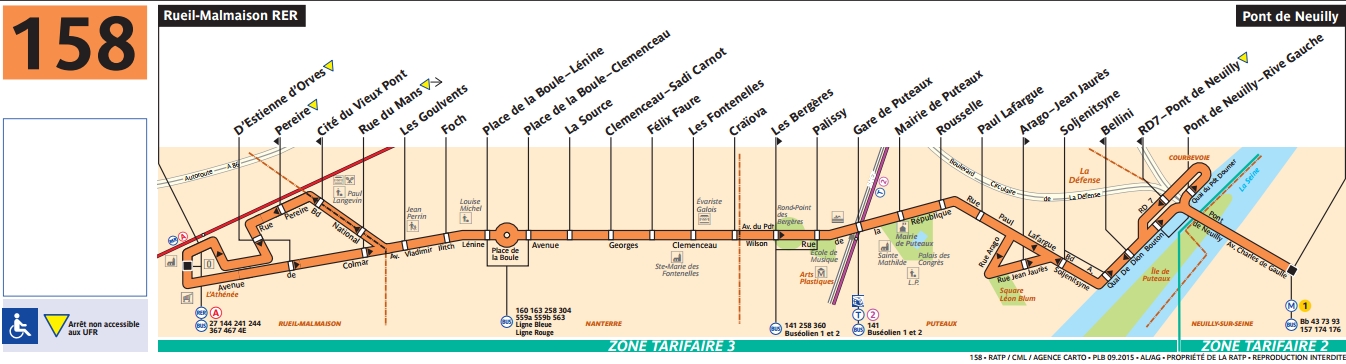 Plan bus Ligne 158