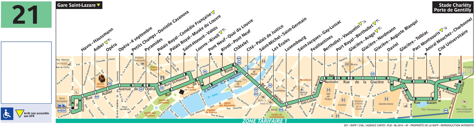 Plan bus Ligne 21