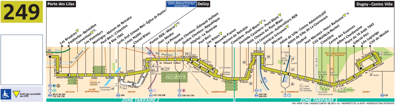 Plan bus Ligne 249