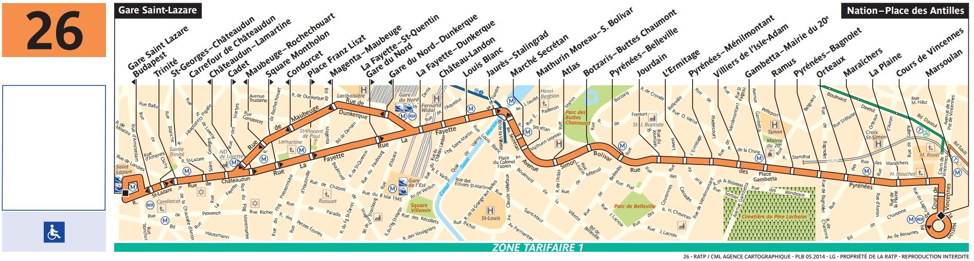 Plan bus Ligne 26