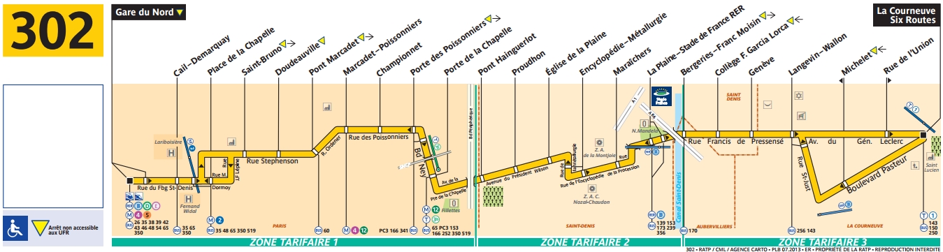 Plan bus Ligne 302