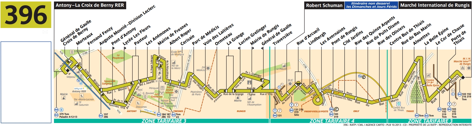 Plan bus Ligne 396
