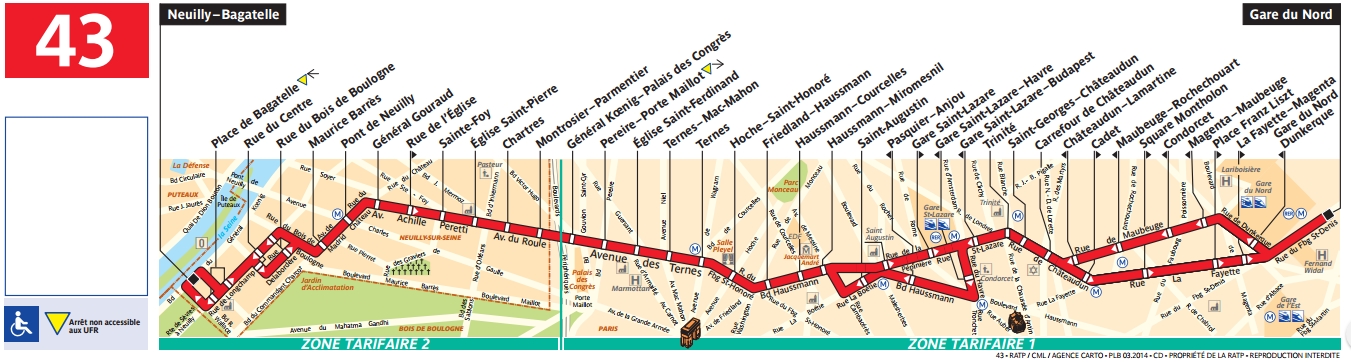 Plan bus Ligne 43