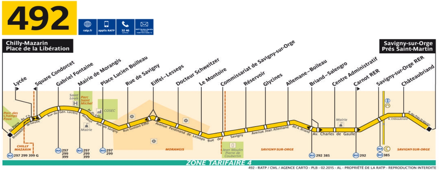 Plan bus Ligne 492