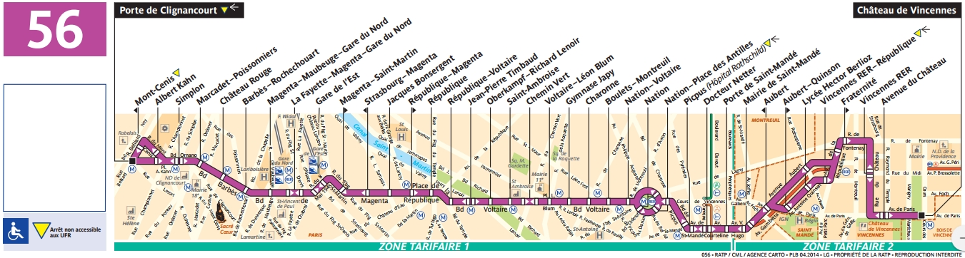 Plan bus Ligne 56