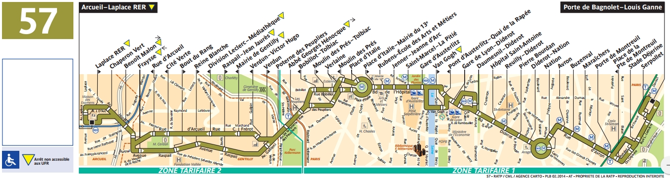 Plan bus Ligne 57