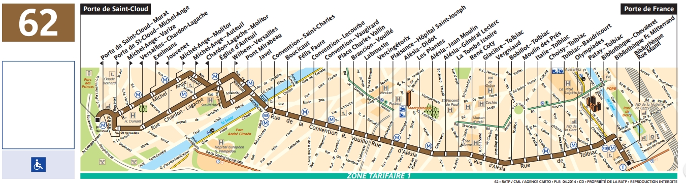 Plan bus Ligne 62