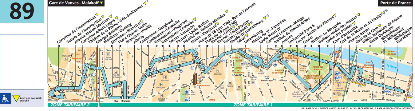 Plan bus Ligne 89
