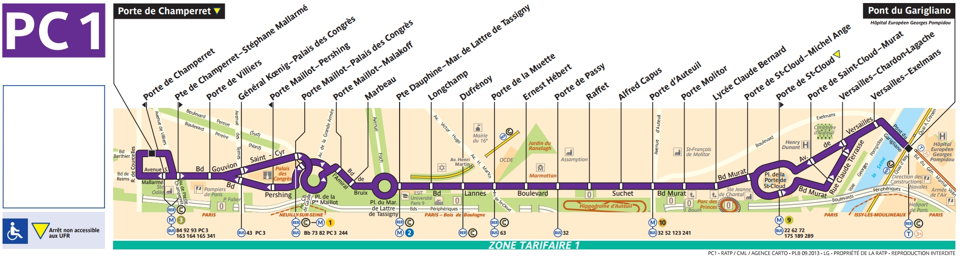BUS PC1  horaires et plan Ligne PC1 Paris